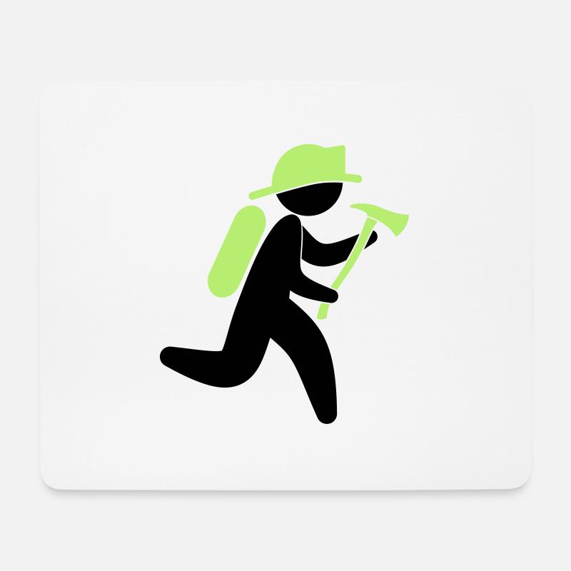 Ein Feuerwehrmann mit einer Axt - Mousepad (Querformat) - Weiß