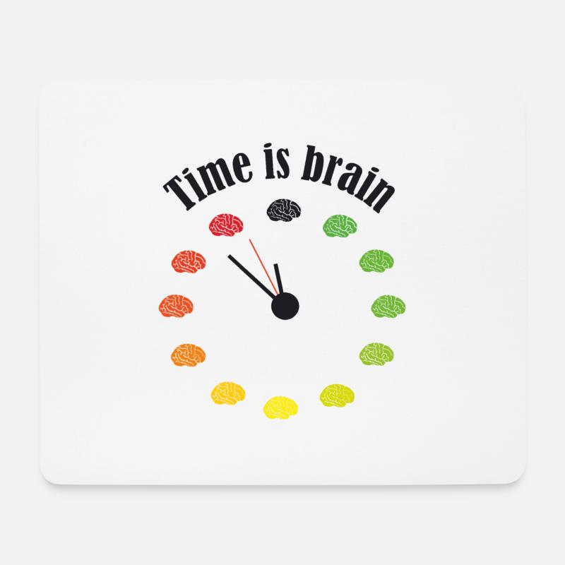 Time is brain - Mousepad (Querformat) - Weiß