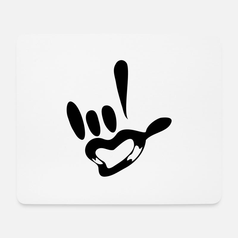 I LOVE YOU in Gebärdensprache - Mousepad (Querformat) - Weiß