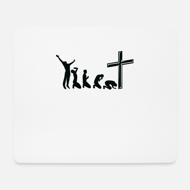 Lustig Jesus Evolution Religion Christen Geschenk - Mousepad (Querformat) - Weiß