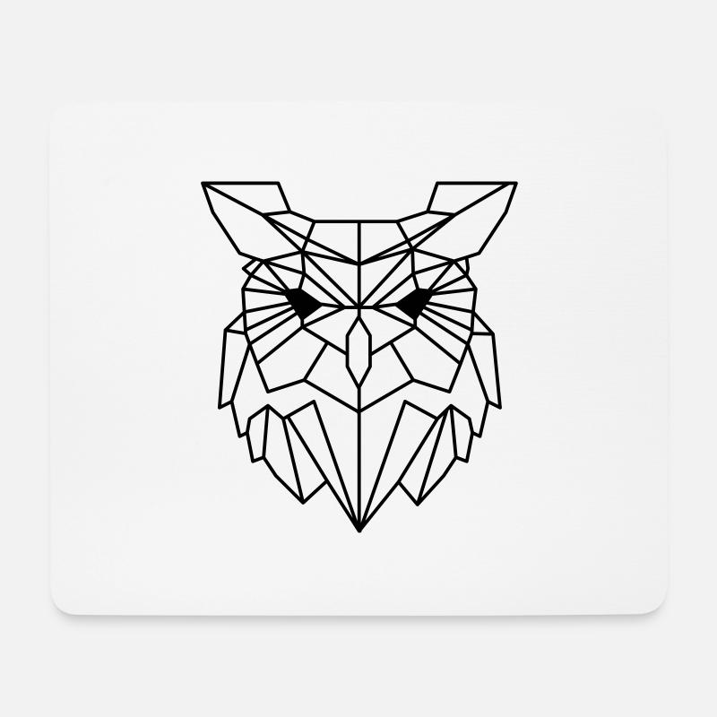 Eule - Mousepad (Querformat) - Weiß
