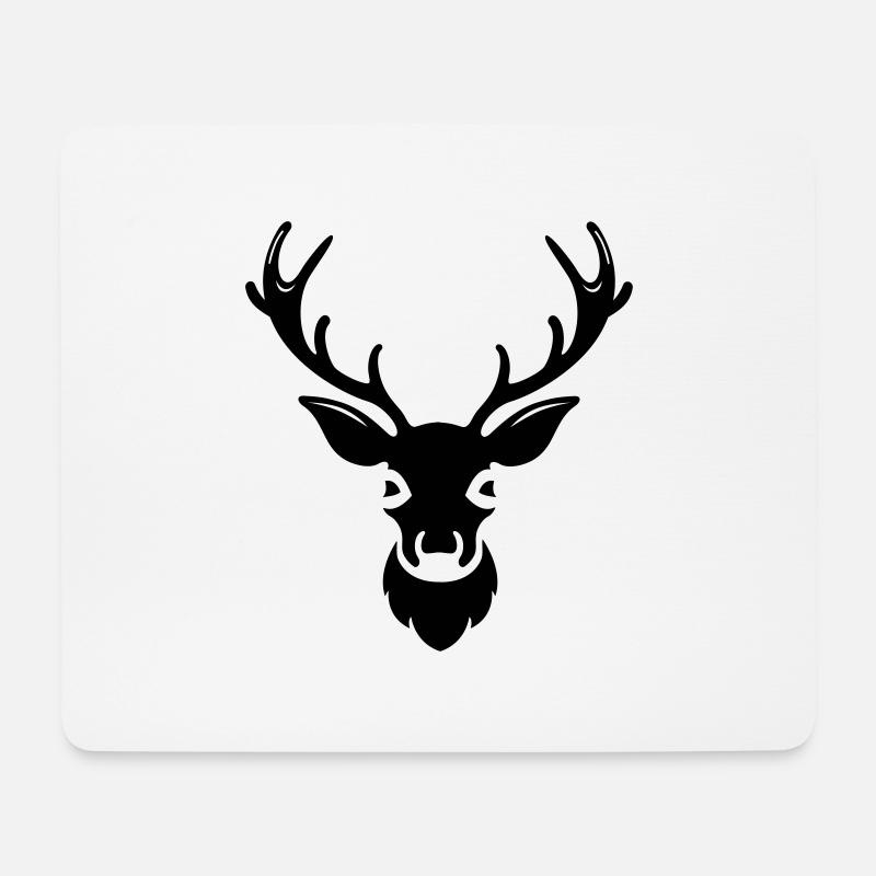 Hirsch - Mousepad (Querformat) - Weiß