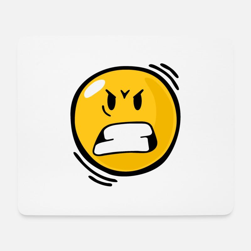 Smiley Anger - Mousepad (Querformat) - Weiß