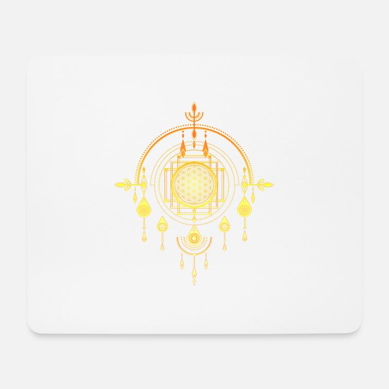Blume des Lebens, Heilige Geometrie, Amulett, Yoga - Mousepad (Querformat) - Weiß