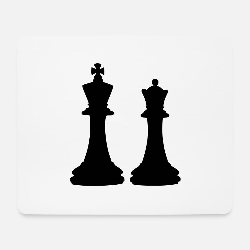 Schach König und Dame - Mousepad (Querformat) - Weiß