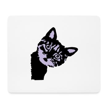 Cat, cute kitten - 2 colors - Tapis de souris (format paysage) - blanc - Devant