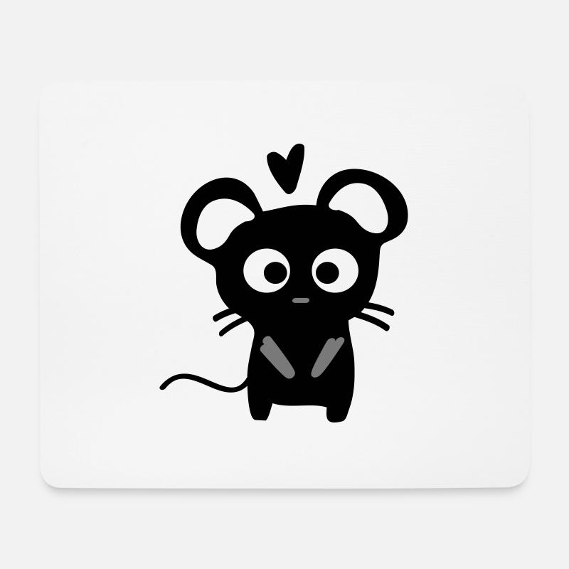 süße Ratte - Mousepad (Querformat) - Weiß