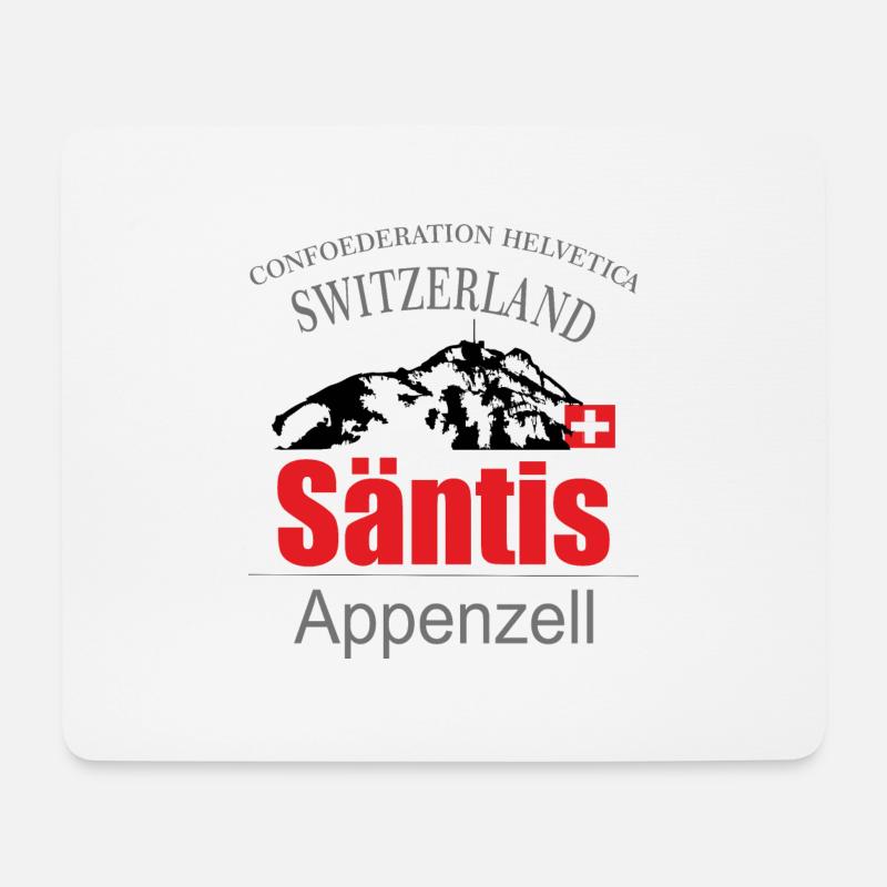 Säntis im Fürstenland - Schweizer T-Shirt - Mousepad (Querformat) - Weiß