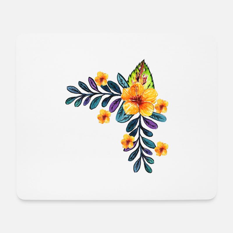 Des fleurs - Tapis de souris (format paysage) - blanc
