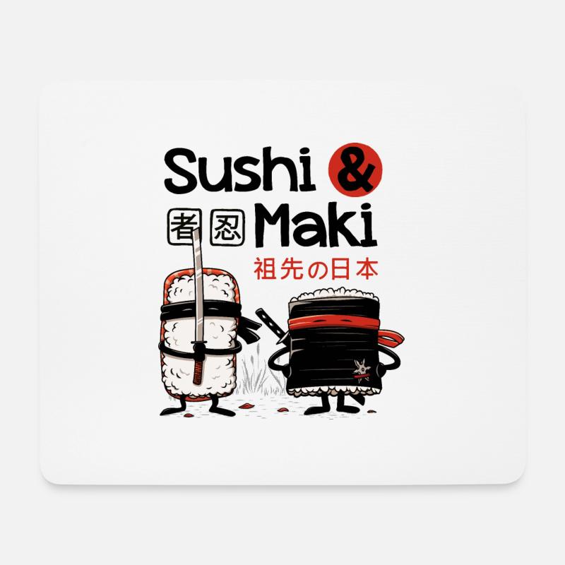 Sushi & Maki - Mousepad (Querformat) - Weiß