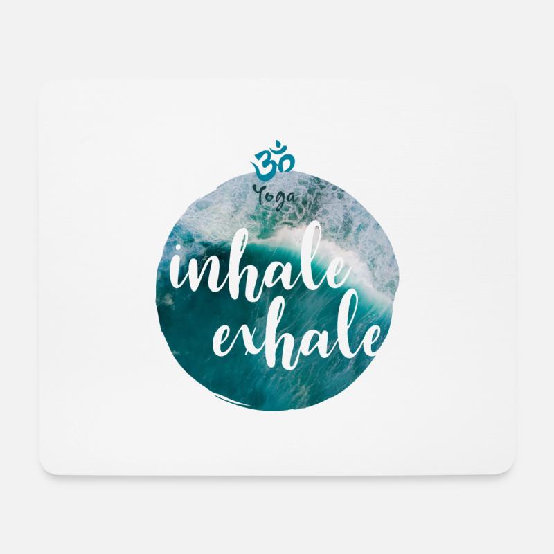 Yoga inhale exhale - Mousepad (Querformat) - Weiß