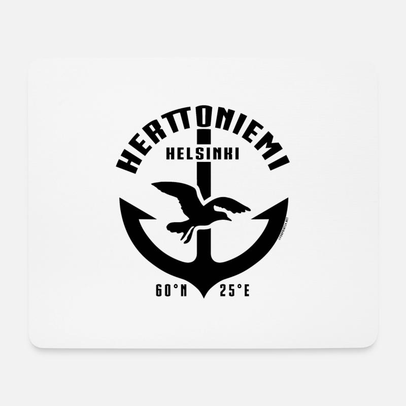 Herttoniemi Helsinki Anker Textilien und Geschenke - Mousepad (Querformat) - Weiß