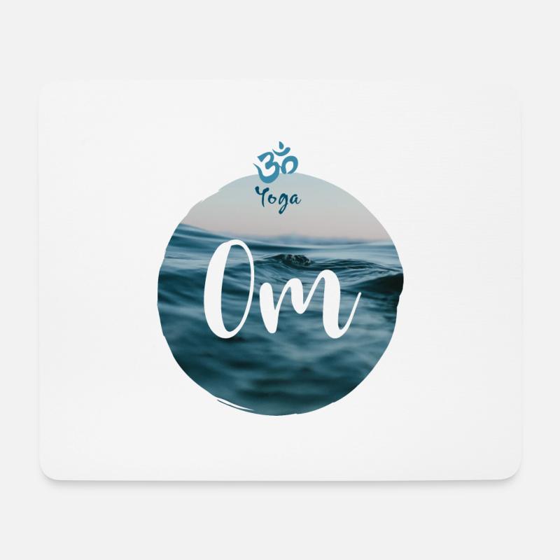 Yoga om - Mousepad (Querformat) - Weiß