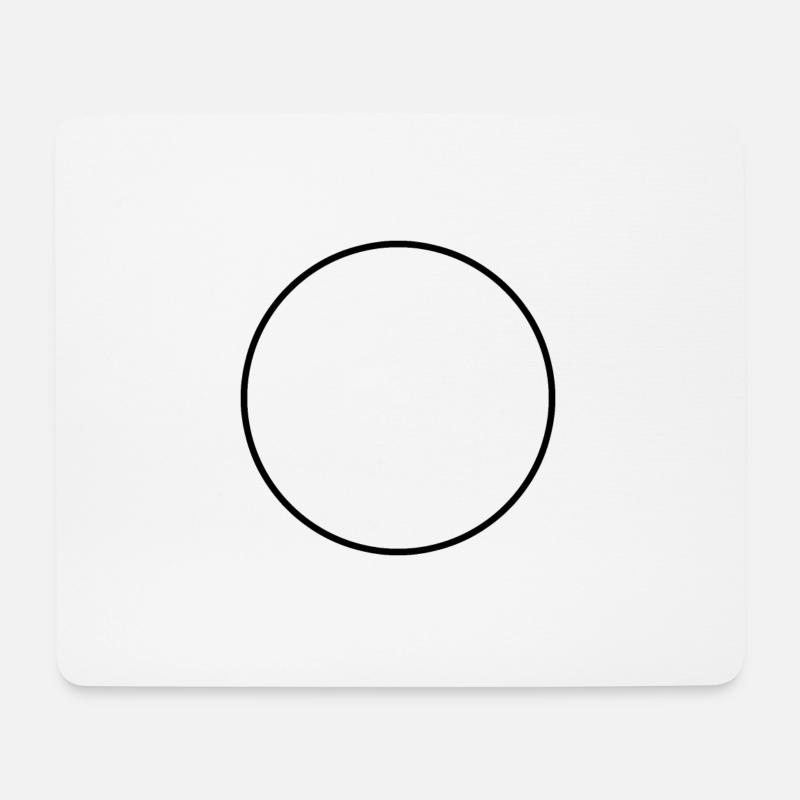Round Circle Black Outline - Mousepad (Querformat) - Weiß