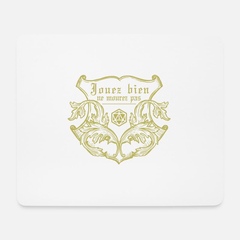 Spielen Sie gut, sterben Sie nicht RPG T-Shirt - Mousepad (Querformat) - Weiß