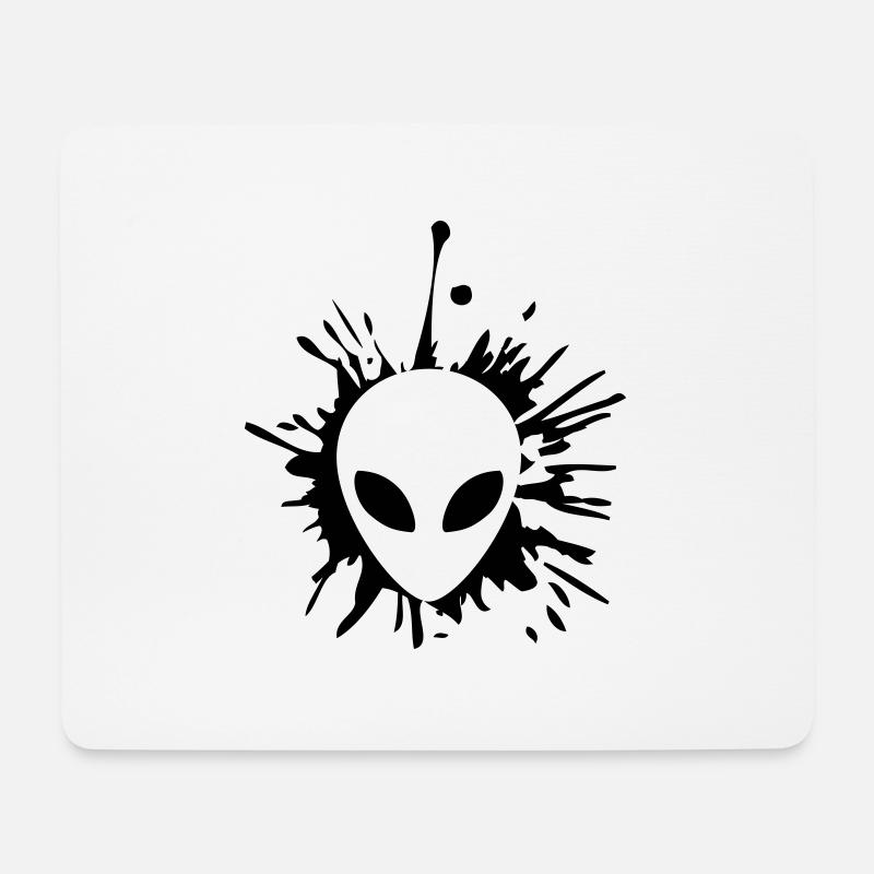 Alien Klecks Tropfen - Mousepad (Querformat) - Weiß