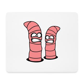 2 crazy worms - Mouse Pad (horizontal) - white - Front