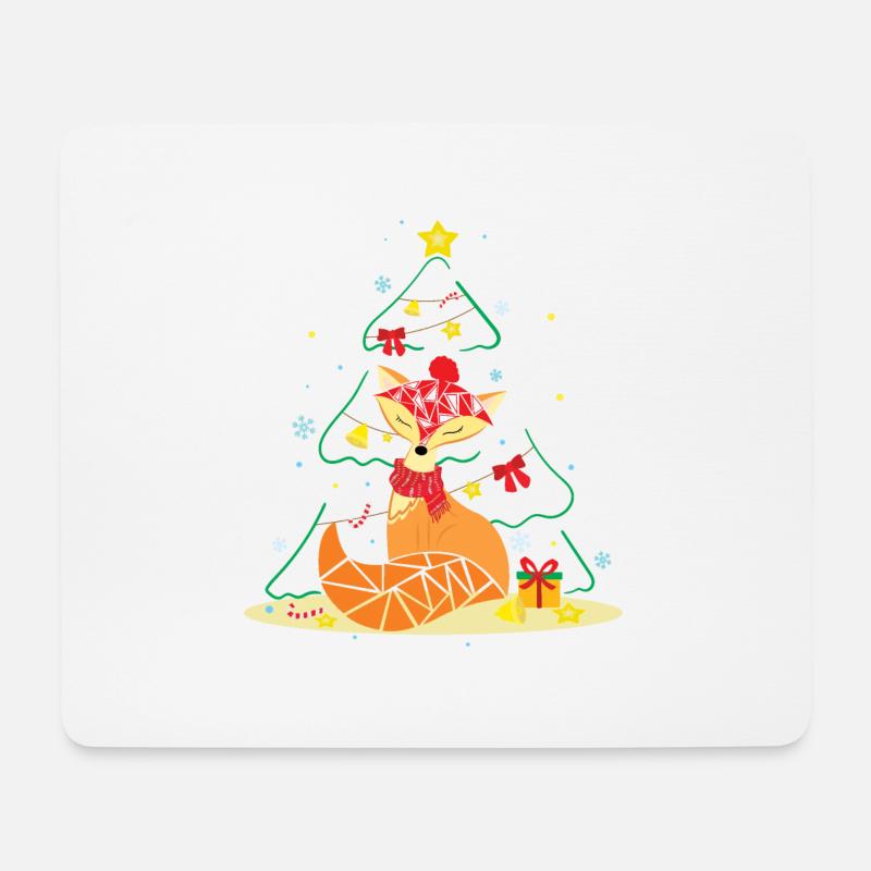 Christmas Fox Animal Christmas Gift Idea - Mouse Pad (horizontal) - white
