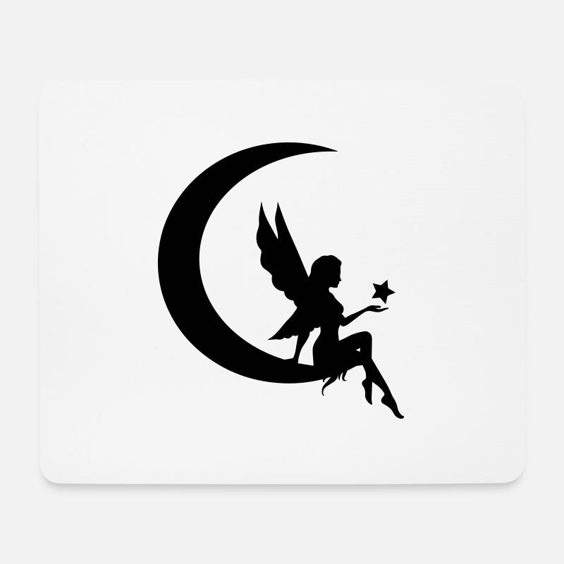 Fairy moon star - Mouse Pad (horizontal) - white