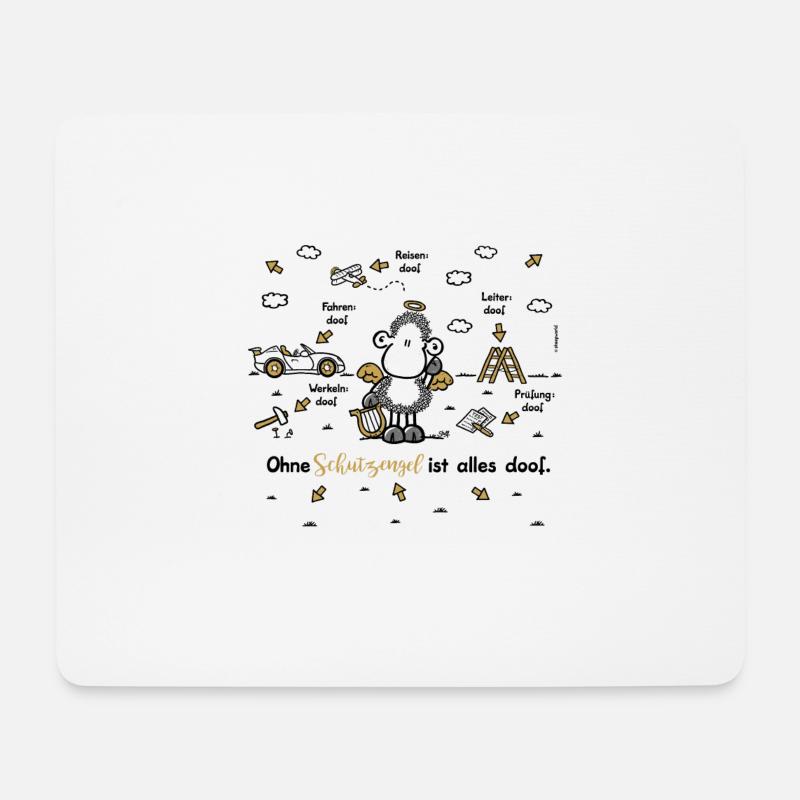 Sheepworld Ohne Schutzengel One Size - Mousepad (Querformat) - Weiß