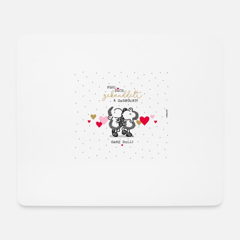 Sheepworld Fühl dich geknuddelt! One Size - Mousepad (Querformat) - Weiß