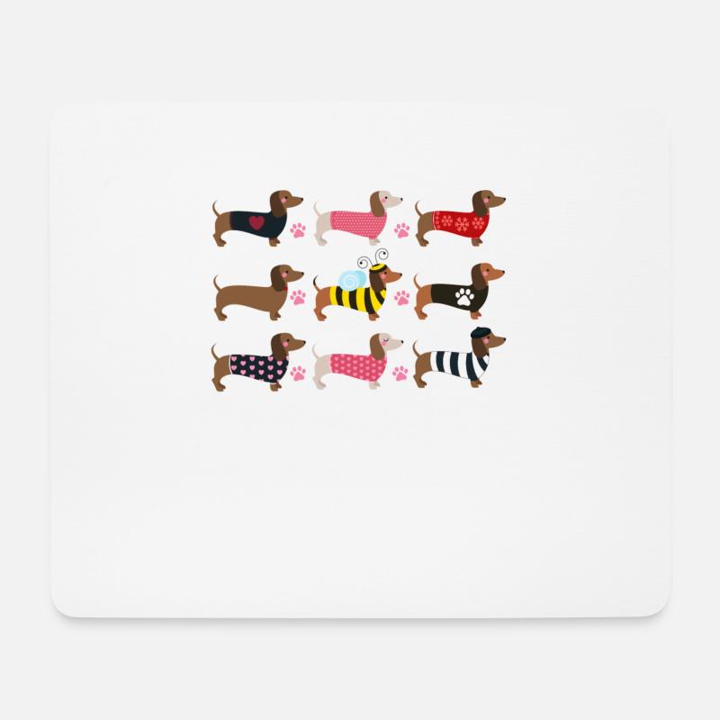 COLORFUL DACHSHUND - FARBENFROHE DACKEL - Mousepad (Querformat) - Weiß
