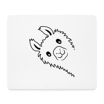 Lama regarde latéral - Tapis de souris (format paysage) - blanc - Devant
