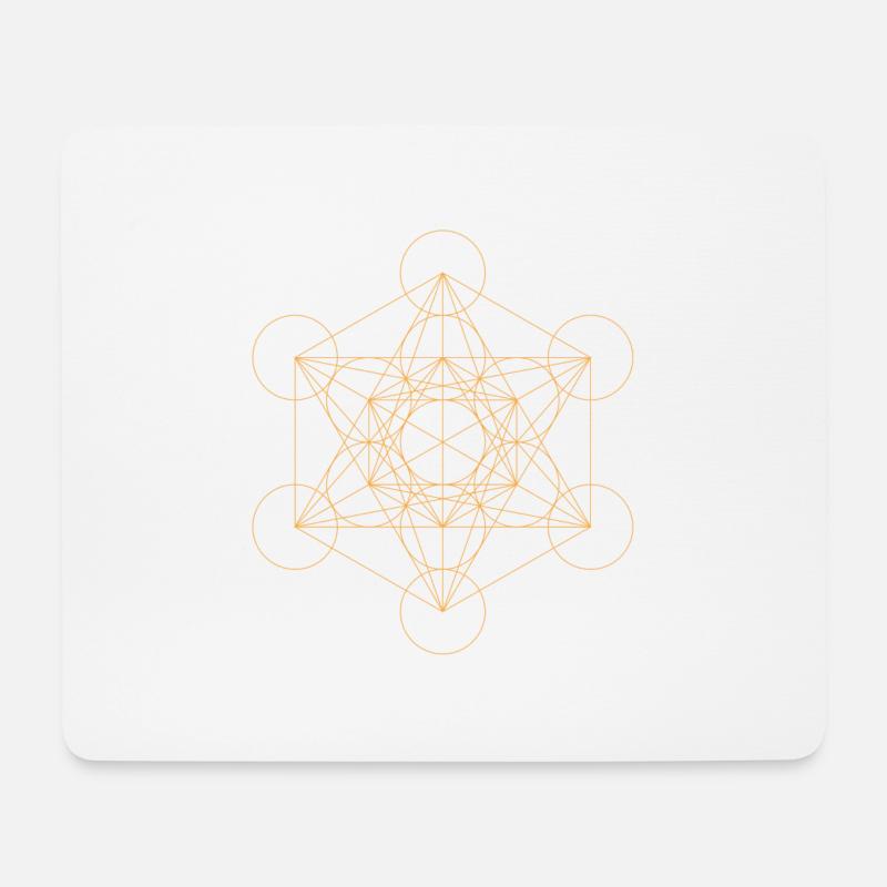 Oro cubo di Metatron - Tappetino per mouse (orizzontale) - bianco