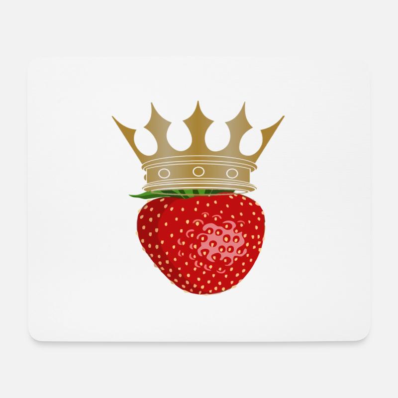 Erdbeere - Mousepad (Querformat) - Weiß