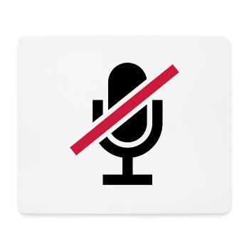 Mute Icon Mikrofon - Mousepad (Querformat) - Weiß - Vorne