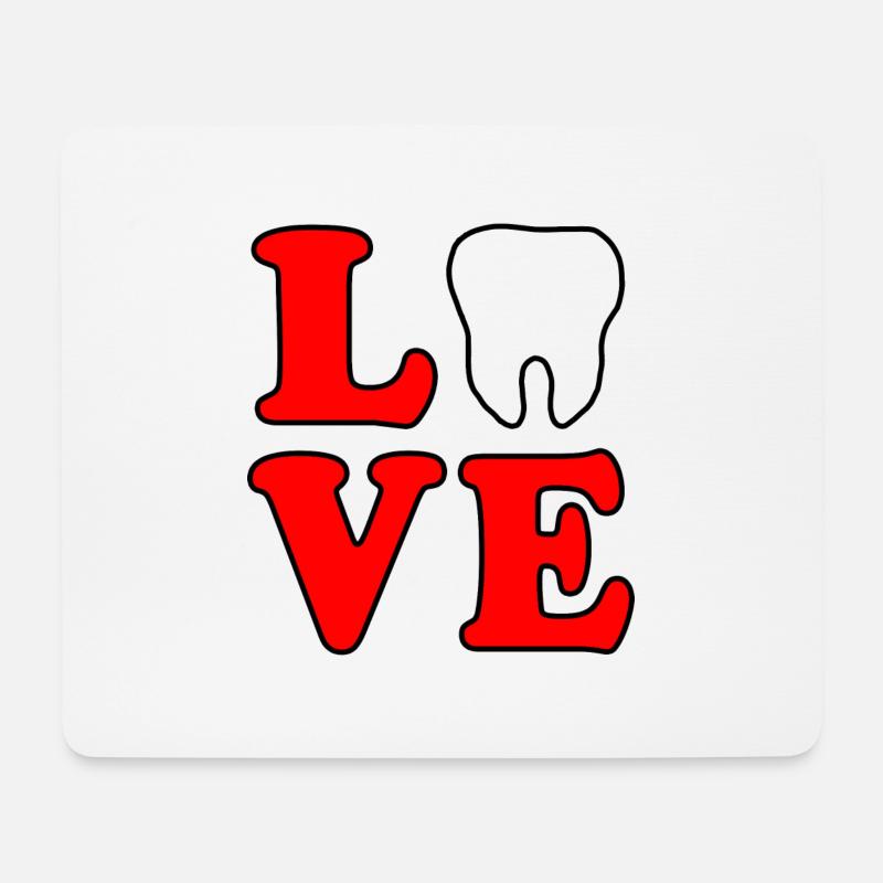 Love Zähne - Mousepad (Querformat) - Weiß
