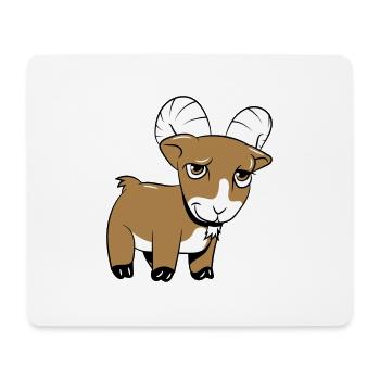 Ziege freundlich lieb - Mousepad (Querformat) - Weiß - Vorne