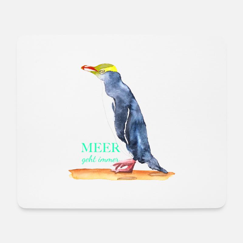Meer geht immer - Pinguin! - Mousepad (Querformat) - Weiß