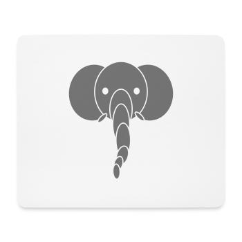 Elefant - Mousepad (Querformat) - Weiß - Vorne