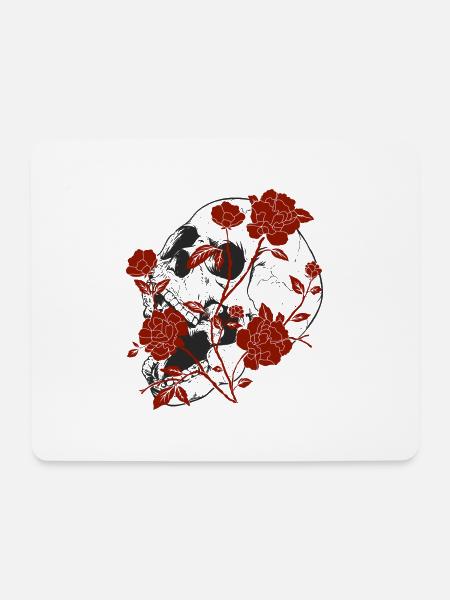 Flowers and Roses - Mousepad (Querformat) - Weiß
