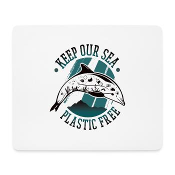 Keep our sea plastic free save the dolphins - Tapis de souris (format paysage) - blanc - Devant