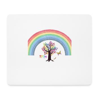 Love Rainbow Rain tree sticker - Mouse Pad (horizontal) - white - Front