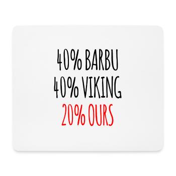 40% Barbu 40% Viking 20% Ours Cadeau Homme - Tapis de souris (format paysage) - blanc - Devant