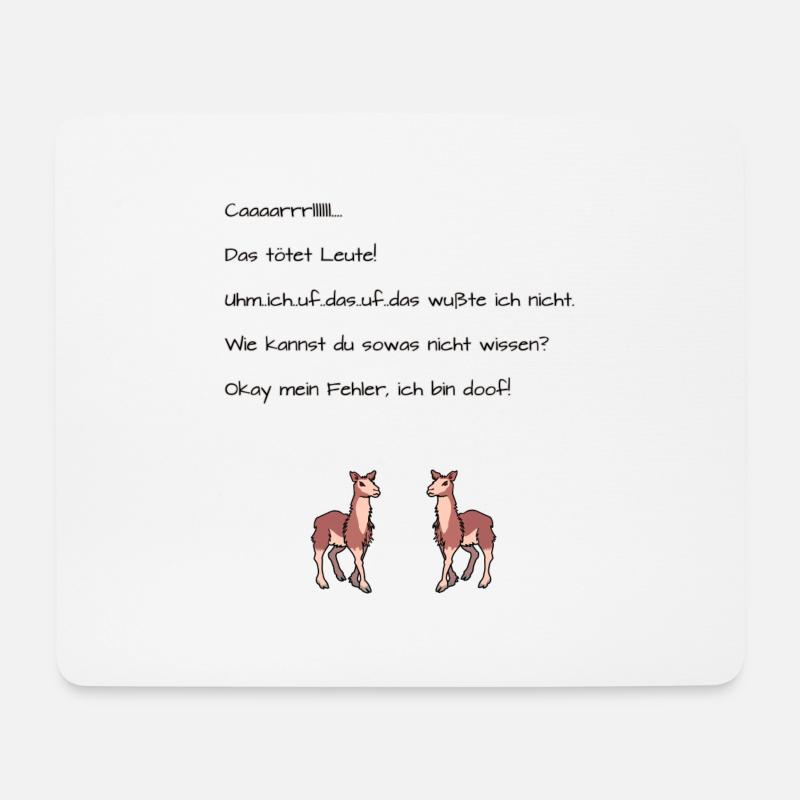 Lustiger lama Spruch - Mousepad (Querformat) - Weiß