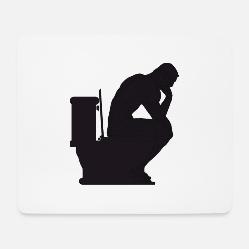 Denk Arbeit Klo - Mousepad (Querformat) - Weiß