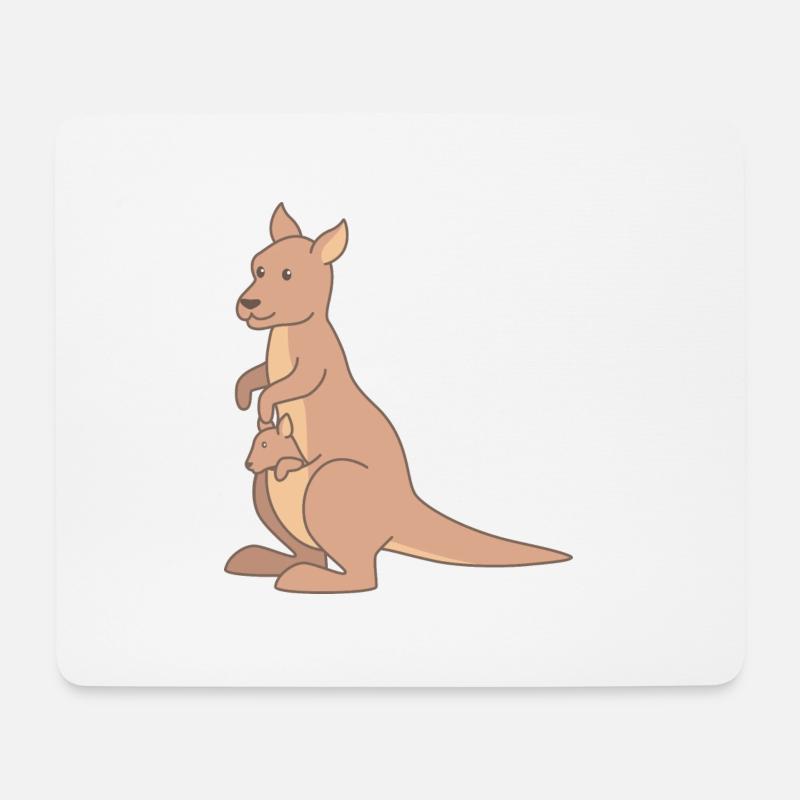 Känguru - Mousepad (Querformat) - Weiß