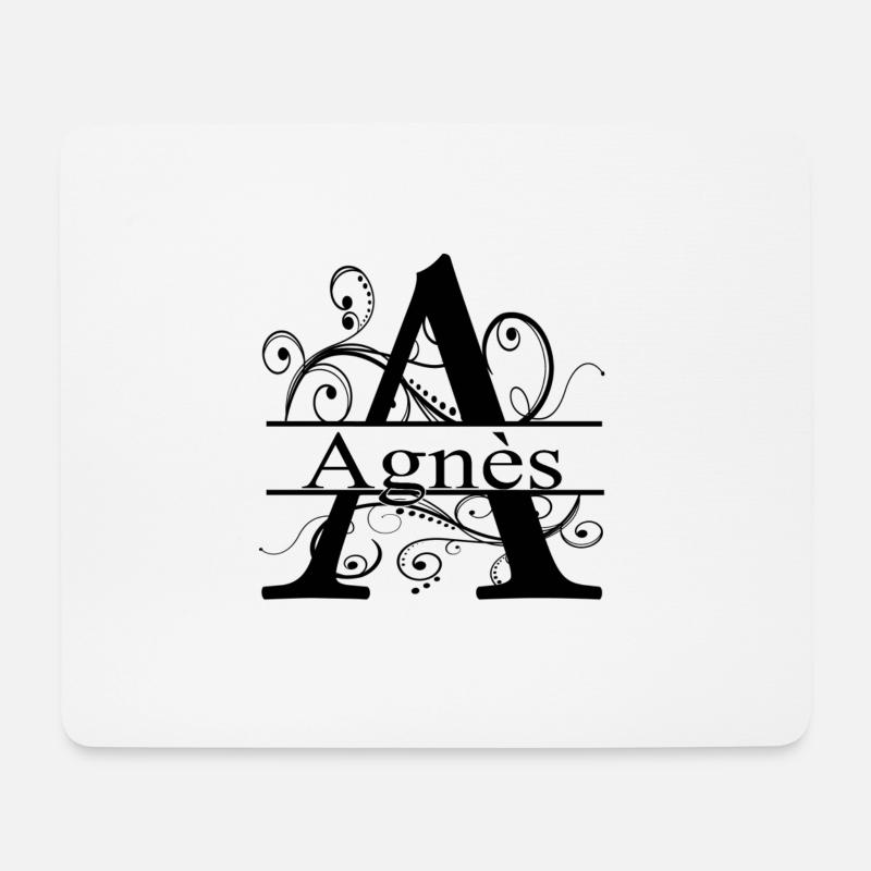 Monogramm mit dem Vornamen Agnès - Mousepad (Querformat) - Weiß