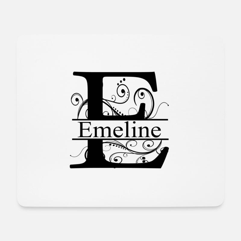 Monogramm mit dem Vornamen Emeline - Mousepad (Querformat) - Weiß