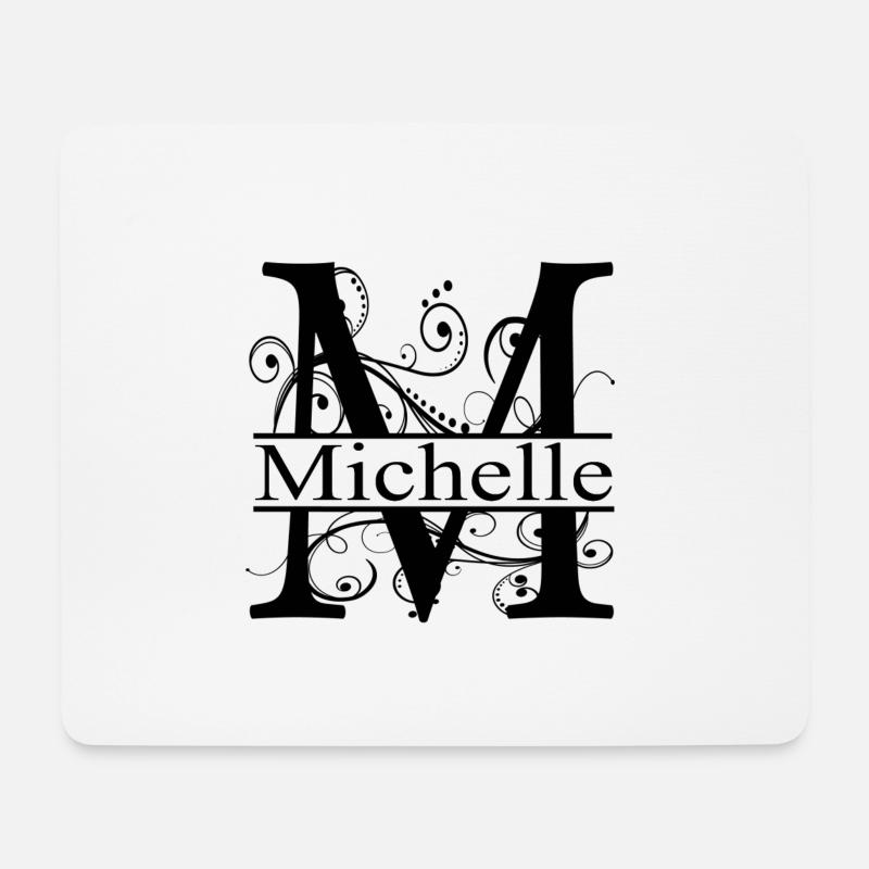 Monogramm mit dem Vornamen Michelle - Mousepad (Querformat) - Weiß