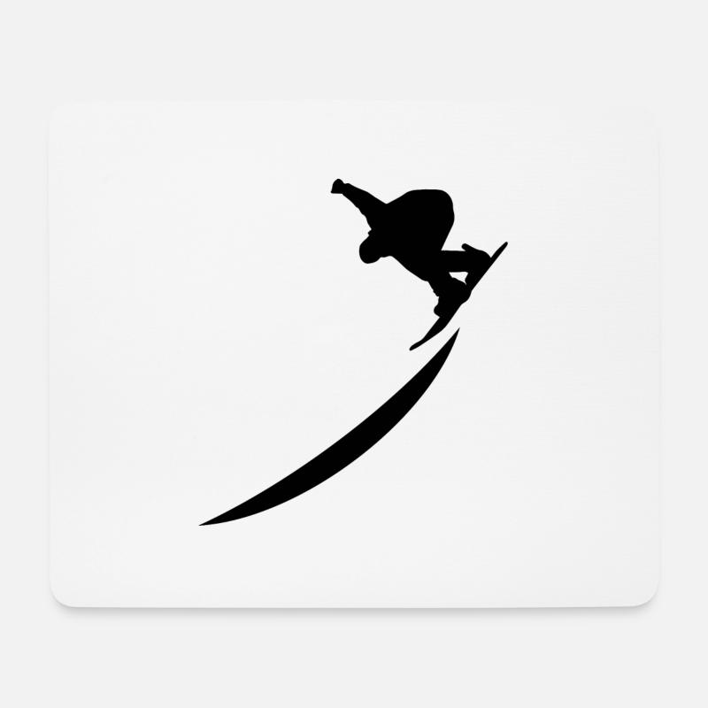 Snowboard Snowboarder - Mousepad (Querformat) - Weiß
