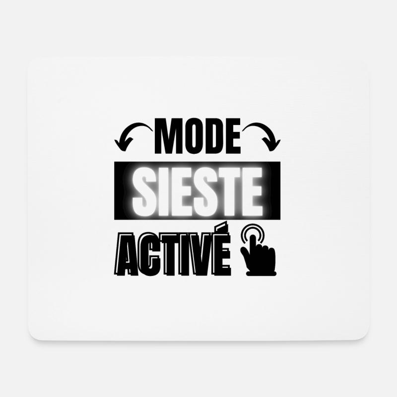mode sieste activé - Tapis de souris (format paysage) - blanc