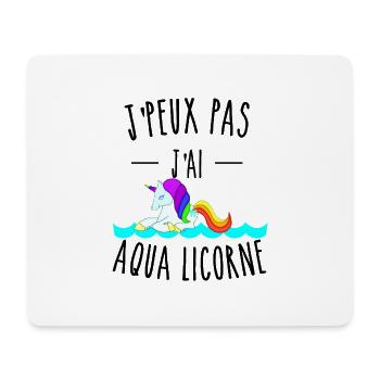 je peux pas j'ai aqua licorne humour - Tapis de souris (format paysage) - blanc - Devant