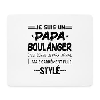 Je suis un papa boulanger t-shirt humour cadeau - Tapis de souris (format paysage) - blanc - Devant