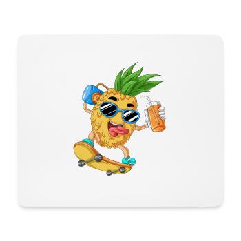 Skateboard ananas - Tapis de souris (format paysage) - blanc - Devant