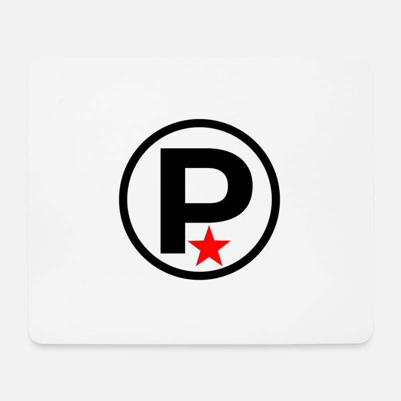 Letter P Typografie - Mousepad (Querformat) - Weiß